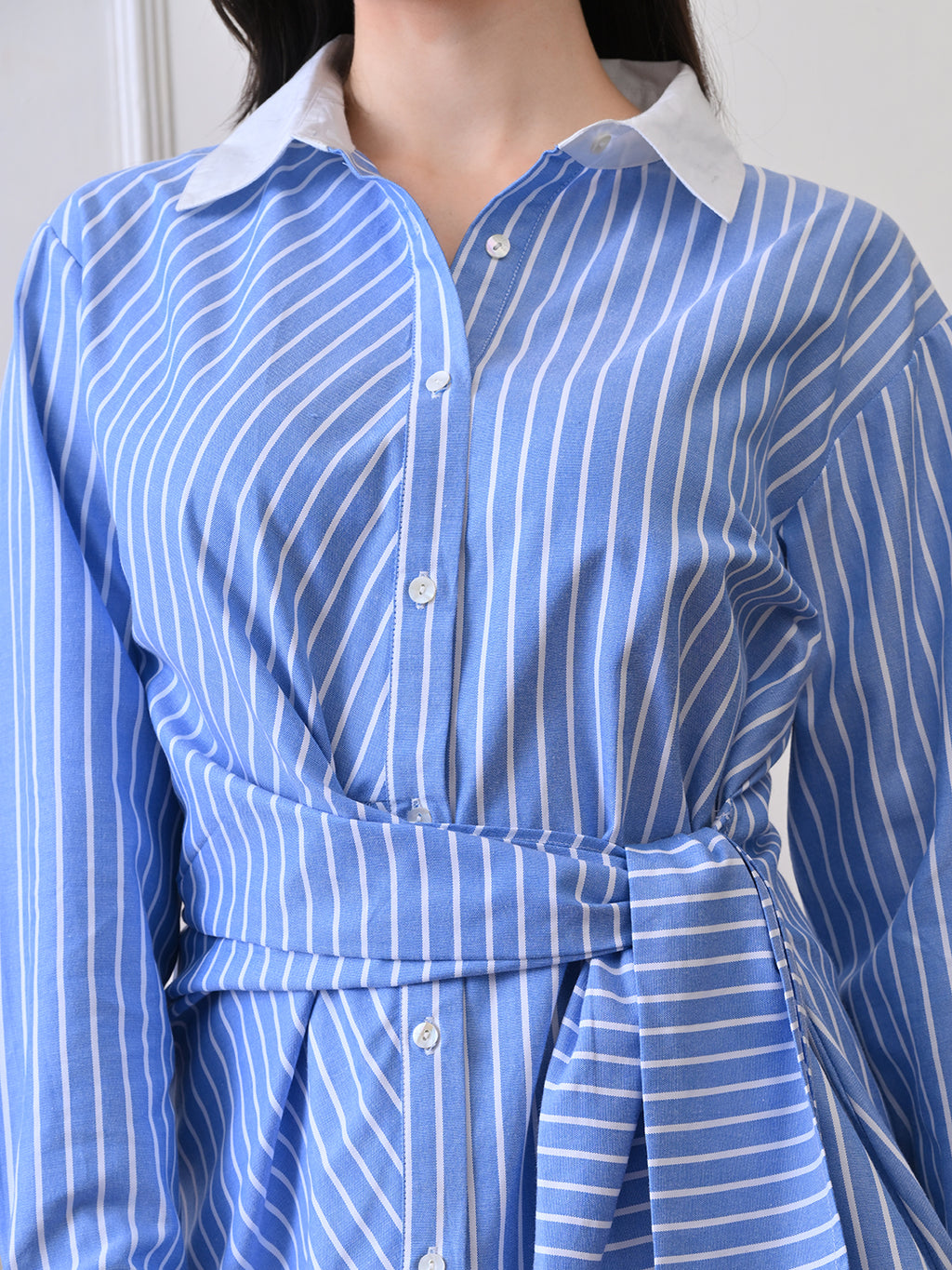 Ikonic klaer Cotton Printed Long Sleeves Relaxed Fit Blue Shirt